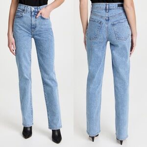 NWT Le Jean Womens Jeans 25 Sabine High‎ Rise Straight Leg Blue Denim